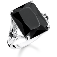 Gris Bagues Thomas Sabo Bague avec pierre noire grande et étoile argent noir TR2261-641-11-58 noir/argenté