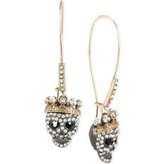 Betsey Johnson Pave Skull Dangle Earrings