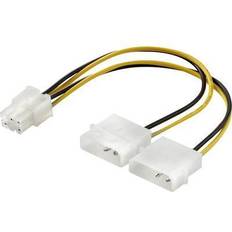 Renkforce Strøm Y-kabel [1x ATX-stik 6-pol. 2x IDE-strømstik 4-pol.] 15.00 cm Gul, Sort