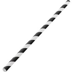 Utopia Biodegradable Paper Straws Black Stripes (Pack of 250)