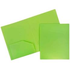 Jam Paper Heavy Duty Two-Pocket School Folders, Lime