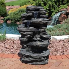 Brown Fountains & Garden Ponds Sunnydaze Electric Polystone Rock Falls Waterfall