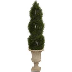 Nearly Natural Double Pond Cypress Artificial Spiral Topiary Tree 5ft