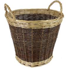 Brown Baskets JVL Two Tone Willow Wicker Log Basket, Medium Basket