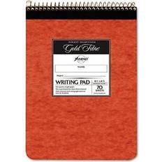 Red Paper AmpadÂ Gold FibreÂ Retro Writing Pad 8-1/2x11-3/4" Wide Ruling, Ivory, 70 Sheets/Pad Red