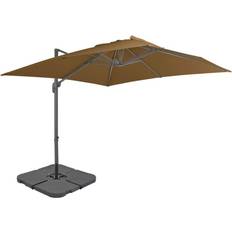 Parasol m fod vidaXL udendørsparasol med transportabel fod gråbrun