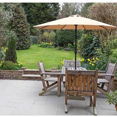 GlamHaus Garden Parasol Umbrella Sand Colour With Protective Cover