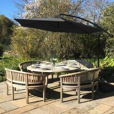 MonsterShop Ombrellone da Giardino a Sbalzo 3x3 m Nero
