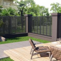 Clôtures vidaXL Louver Fence WPC 70.9' x 70.9' Gray