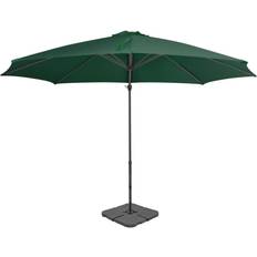 vidaXL Outdoor Umbrella with Portable Base Green Green