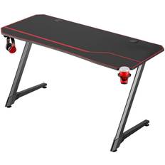 Kuura gaming gamingbord Kuura Gaming Pro Desk – datorbord, med kopphållare hörlurshållare, kolfiberyta med musmatta metallram, PC-spelskrivbord 140 60 75 cm