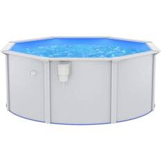 120.0 cm Freestanding Pools vidaXL Swimming Pool with Steel Wall 300x120 cm White