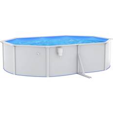 VidaXL Piscine vidaXL Piscina con Pareti in Acciaio Ovale 490x360x120 cm Bianca