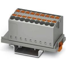 Phoenix Contact PTFIX 18X2, 5-NS35 GY, 18-Way Distribution block, 24A, Push In Terminals, 26 → 12 AWG