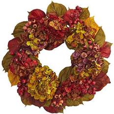 Nearly Natural Fall Hydrangea Wreath Multi/Color