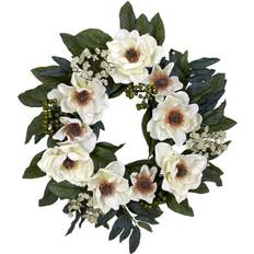Flowers Nearly Natural 4793 Magnolia Wreath