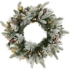 Nearly Natural 20” Flocked Mixed Pine Artificial Decoration 50.8cm