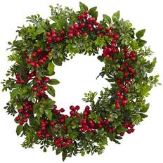 Christmas Decorations Nearly Natural Boxwood Wreath Decoration