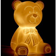 Premier Housewares Kids White Porcelain Bear Kids Baby Night Light Children Bedroom Night Light