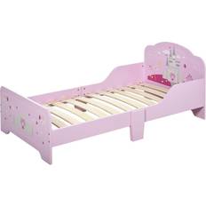 Non-Toxic Kid's Room Homcom Princess Castle Kid's Bed with Side Rails & Slats 28.7x56.3"