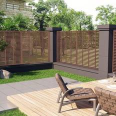 Wood Fences vidaXL Louver Fence WPC 180x180 Brown 180x180cm