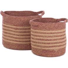 Cestas de almacenamiento Kidsdepot 2 Piece Baskets Set Eran Cotton Rope Terra