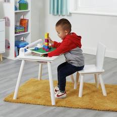 White Furniture Set Liberty House Toys Kids White Play Table with Paper Roll and Chair Set