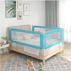 Blue Bed Guards Kid's Room vidaXL Toddler Safety Bed Rail Fabric Baby Cot Bed
