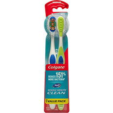 Colgate Toothbrushes Colgate 360 Toothbrush with Tongue and Cheek Cleaner, Medium 2 Count