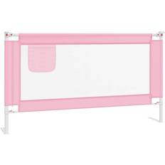 vidaXL Barandilla De Seguridad Cama De Niño Rosa Tela 150x25 cm