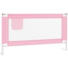 vidaXL Sängskena barn rosa 150x25 tyg - Rosa