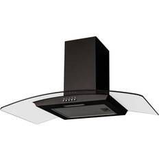 Curved glass chimney hood 90cm SIA CGH90BL 90cm 90cm, Black