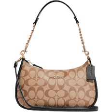 Coach Teri Signature Canvas Shoulder Bag - Gold/Khaki/Black