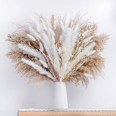 White Decorations Wild Autumn Dried Pampas Grass Boho Natural/White/Beige Decoration 17" 96