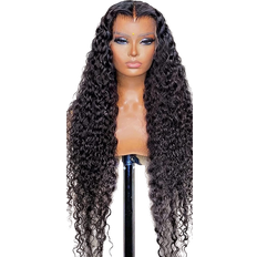 13x6 lace front wigs SNJON Water Wave 13x6 HD Transparent Lace Front Wigs 18" Black