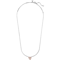 Pandora Sparkling Freehand Heart Necklace - Silver/Rose Gold/Transparent