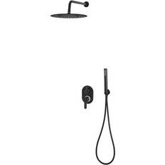 vidaXL Shower system stainless steel 201 black Black