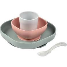 Beaba Coffret Repas Silicone 4 pièces Eucalyptus Rose