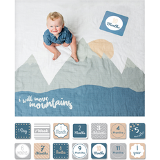 Baby milestone blanket Lulujo Milestone Swaddle and Card Set I Will Move Mountains