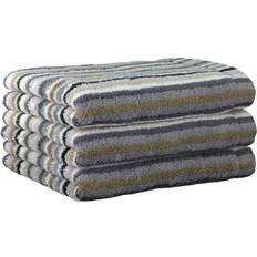 Naturale Asciugamani Cawö Home Life Style Handtuch 7048-37 Streifen Kiesel Asciugamano Nero, Bianco, Naturale, Marrone (140x70cm)