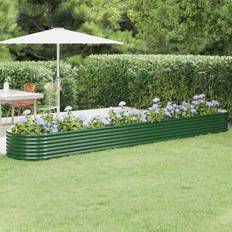 vidaXL green, 440 Garden Planter Powder-coated Patio Raised Bed