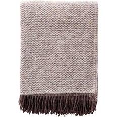 Uldplaid klippan Klippan Yllefabrik Wave uldplaid Naturbrun Tæppe Naturfarvet, Brun (200x130cm)