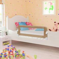 Beige Barandillas de cama vidaXL Barandilla De Seguridad Cama De Niño Poliéster Taupe 102x42 cm