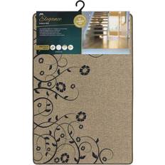 JVL Elegance Door Mat, Flower Beige