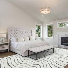 Asiatic Ariana Ripple Moroccan Rugs in AR10 Cream Grey, Beige, White cm