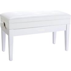 Roland RPB-D400PW Adjustable Duet Piano Bench Polished White