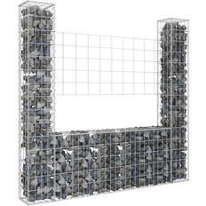 Paniers gabion vidaXL U-shape Gabion Basket With 2 Posts Iron 140x20x150 cm