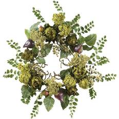 Nearly Natural 20" Green & Floral Wreath