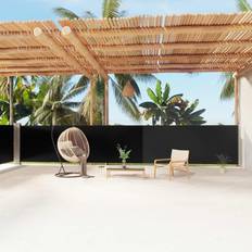 vidaXL black, 140 Retractable Side Awning Balcony