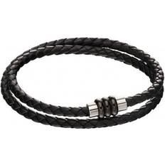 Fred Bennett Leather Magnetic Section Tube Clasp Bracelet